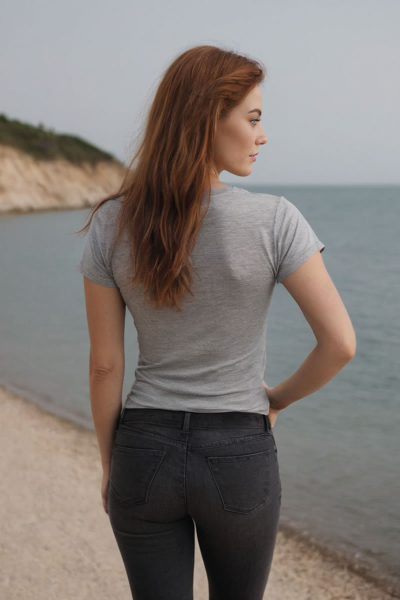 Talk Less Do More Baskılı Gri Melanj Bisiklet Yaka Tişört
