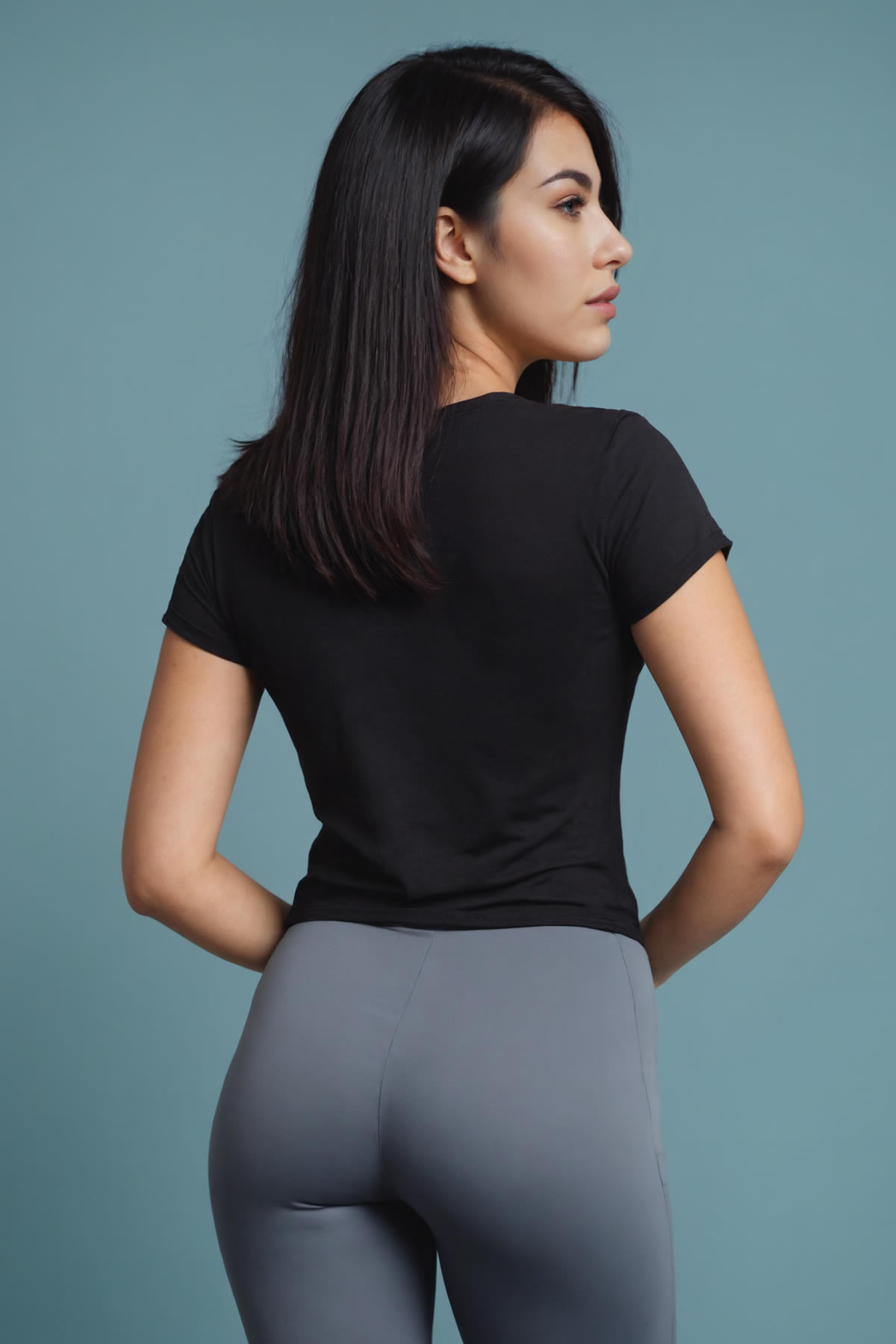 LOVE Baskılı SlimFit Bisiklet Yaka Siyah Tişört